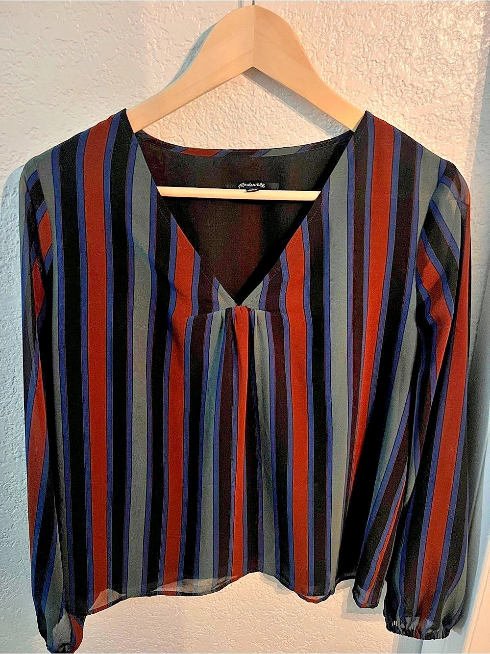 Madewell Striped Long Sleeve Blouse